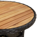 3-Delige Tuinset Met Kussens Poly Rattan En Acaciahout