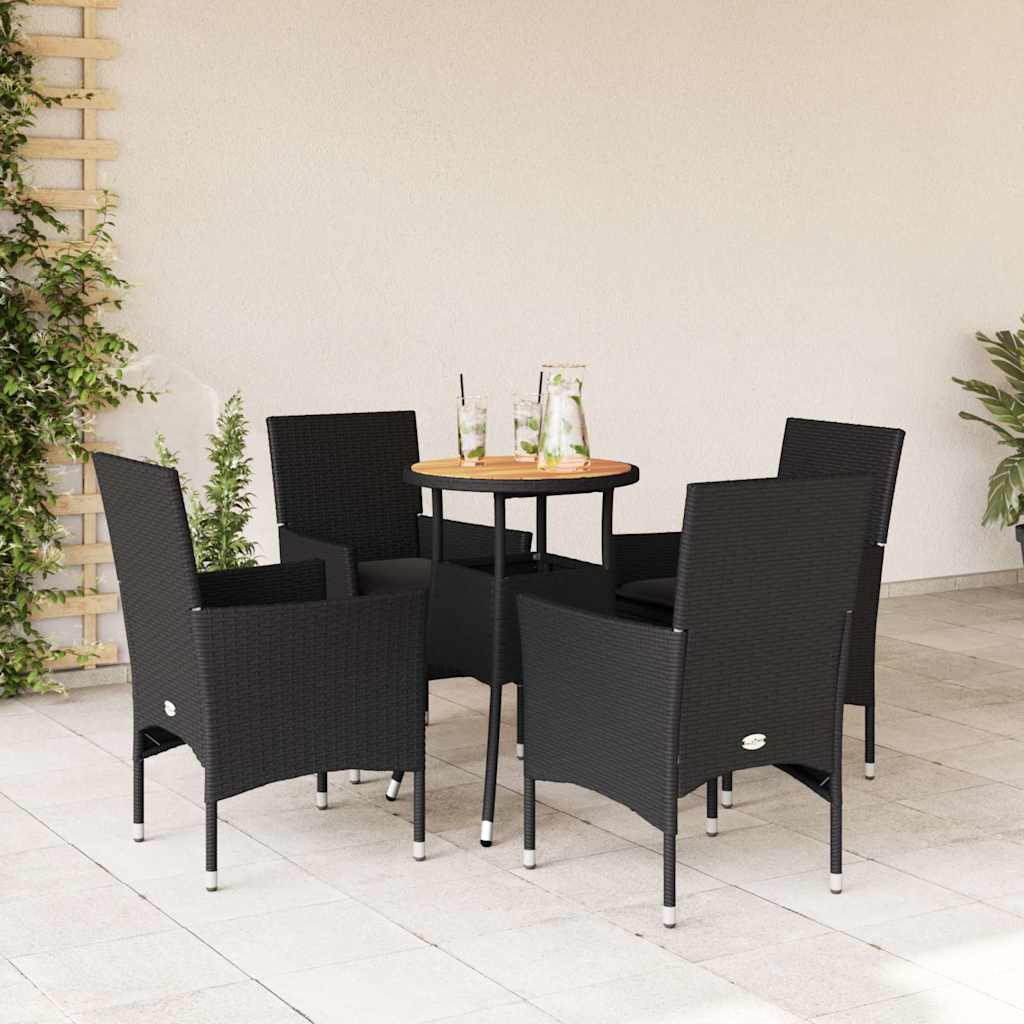 3-Delige Tuinset Met Kussens Poly Rattan En Acaciahout