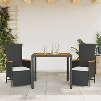 9-Delige Tuinset Poly Rattan Zwart