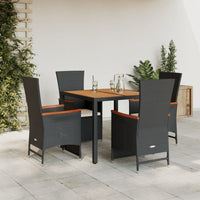 9-Delige Tuinset Poly Rattan Zwart