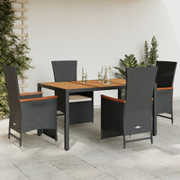 9-Delige Tuinset Poly Rattan Zwart
