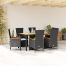 9-Delige Tuinset Poly Rattan Zwart