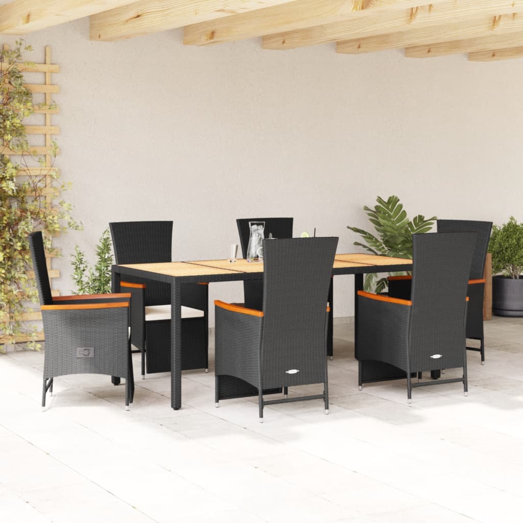 9-Delige Tuinset Poly Rattan Zwart