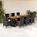 11-Delige Tuinset Met Kussens Poly Rattan Zwart