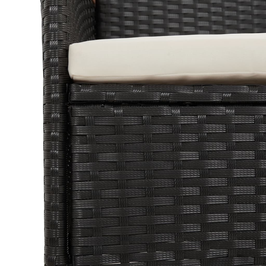 11-Delige Tuinset Met Kussens Poly Rattan Zwart