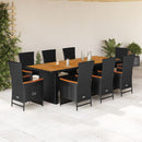 11-Delige Tuinset Met Kussens Poly Rattan Zwart