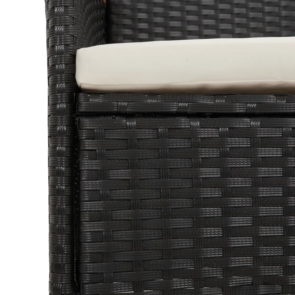 11-Delige Tuinset Met Kussens Poly Rattan Zwart