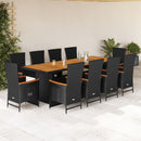 11-Delige Tuinset Met Kussens Poly Rattan Zwart