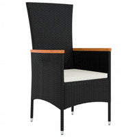 11-Delige Tuinset Met Kussens Poly Rattan Zwart