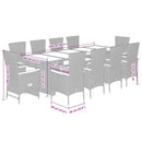 11-Delige Tuinset Met Kussens Poly Rattan Zwart
