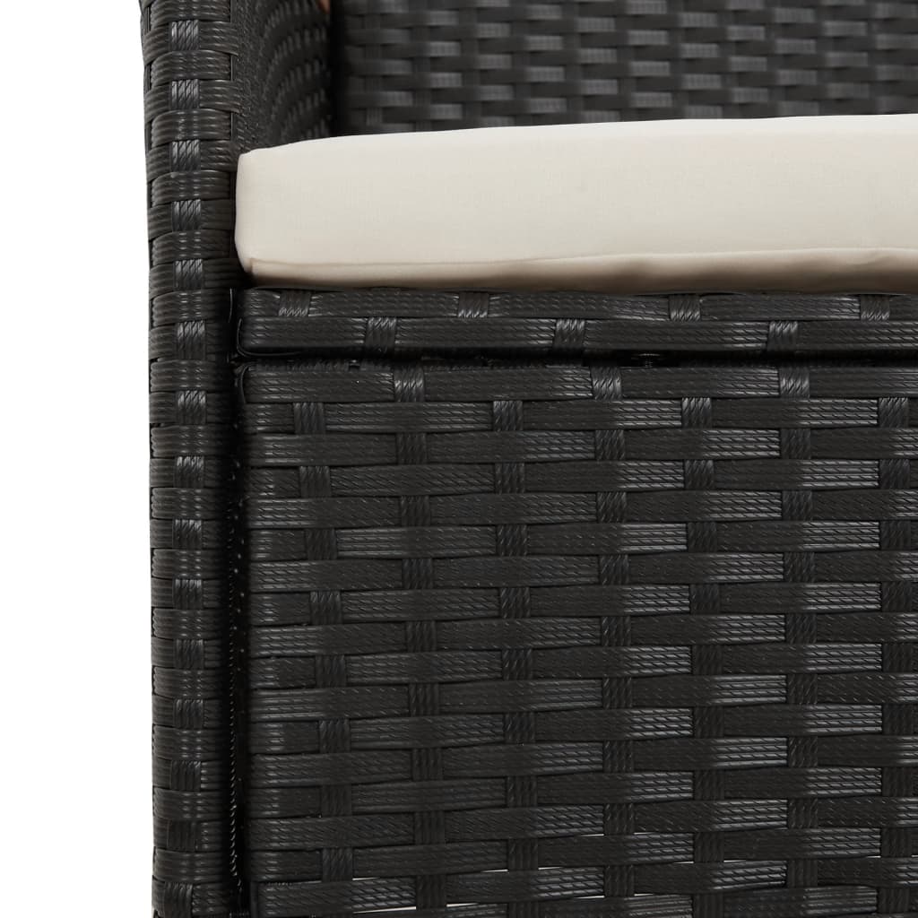 11-Delige Tuinset Met Kussens Poly Rattan Zwart