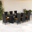 11-Delige Tuinset Met Kussens Poly Rattan Zwart