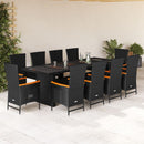 11-Delige Tuinset Met Kussens Poly Rattan Zwart