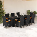 11-Delige Tuinset Met Kussens Poly Rattan Zwart
