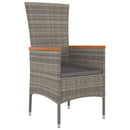 11-Delige Tuinset Met Kussens Poly Rattan Grijs