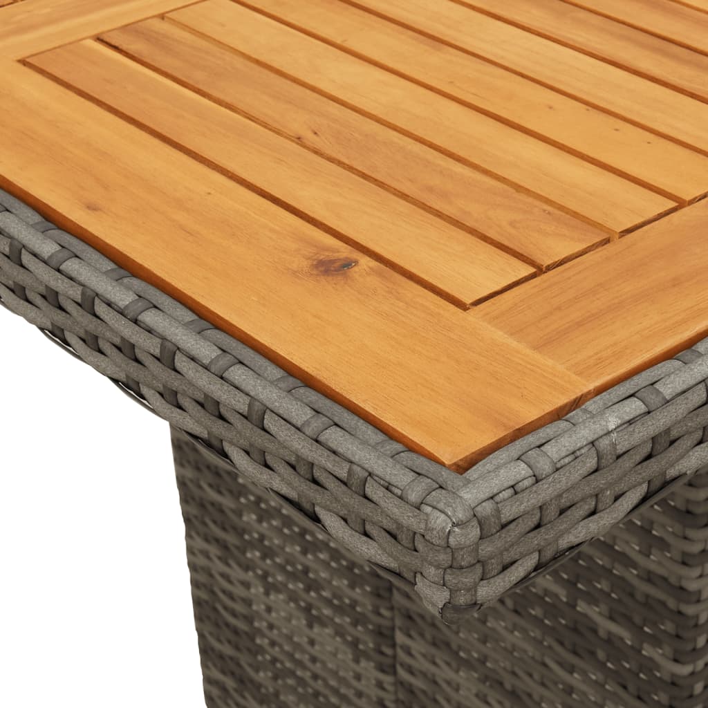11-Delige Tuinset Met Kussens Poly Rattan Grijs