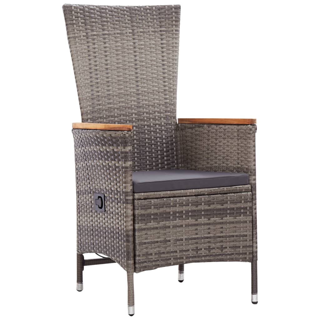11-Delige Tuinset Met Kussens Poly Rattan Grijs