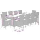 11-Delige Tuinset Met Kussens Poly Rattan Grijs