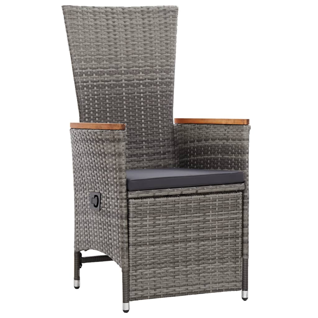 9-Delige Tuinset Met Kussens Poly Rattan Grijs