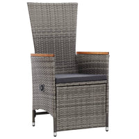 9-Delige Tuinset Met Kussens Poly Rattan Grijs