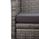 9-Delige Tuinset Met Kussens Poly Rattan Grijs