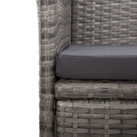 9-Delige Tuinset Met Kussens Poly Rattan Grijs