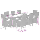 9-Delige Tuinset Met Kussens Poly Rattan Grijs