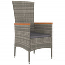 11-Delige Tuinset Met Kussens Poly Rattan Grijs