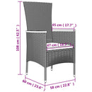 11-Delige Tuinset Met Kussens Poly Rattan Grijs