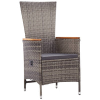 11-Delige Tuinset Met Kussens Poly Rattan Grijs