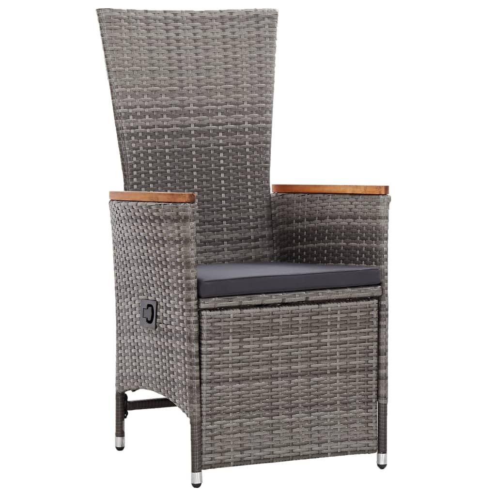 11-Delige Tuinset Met Kussens Poly Rattan Grijs