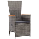 11-Delige Tuinset Met Kussens Poly Rattan Grijs