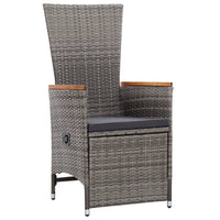 11-Delige Tuinset Met Kussens Poly Rattan Grijs