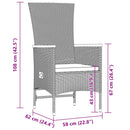 11-Delige Tuinset Met Kussens Poly Rattan Grijs
