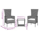 3-Delige Tuinset Met Kussens Poly Rattan Beige