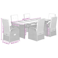 7-Delige Tuinset Met Kussens Poly Rattan Grijs