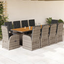 7-Delige Tuinset Met Kussens Poly Rattan Grijs