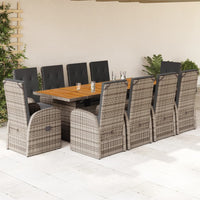 7-Delige Tuinset Met Kussens Poly Rattan Grijs