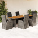 9-Delige Tuinset Met Kussens Poly Rattan Grijs