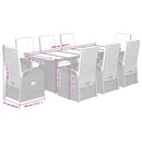 9-Delige Tuinset Met Kussens Poly Rattan Grijs