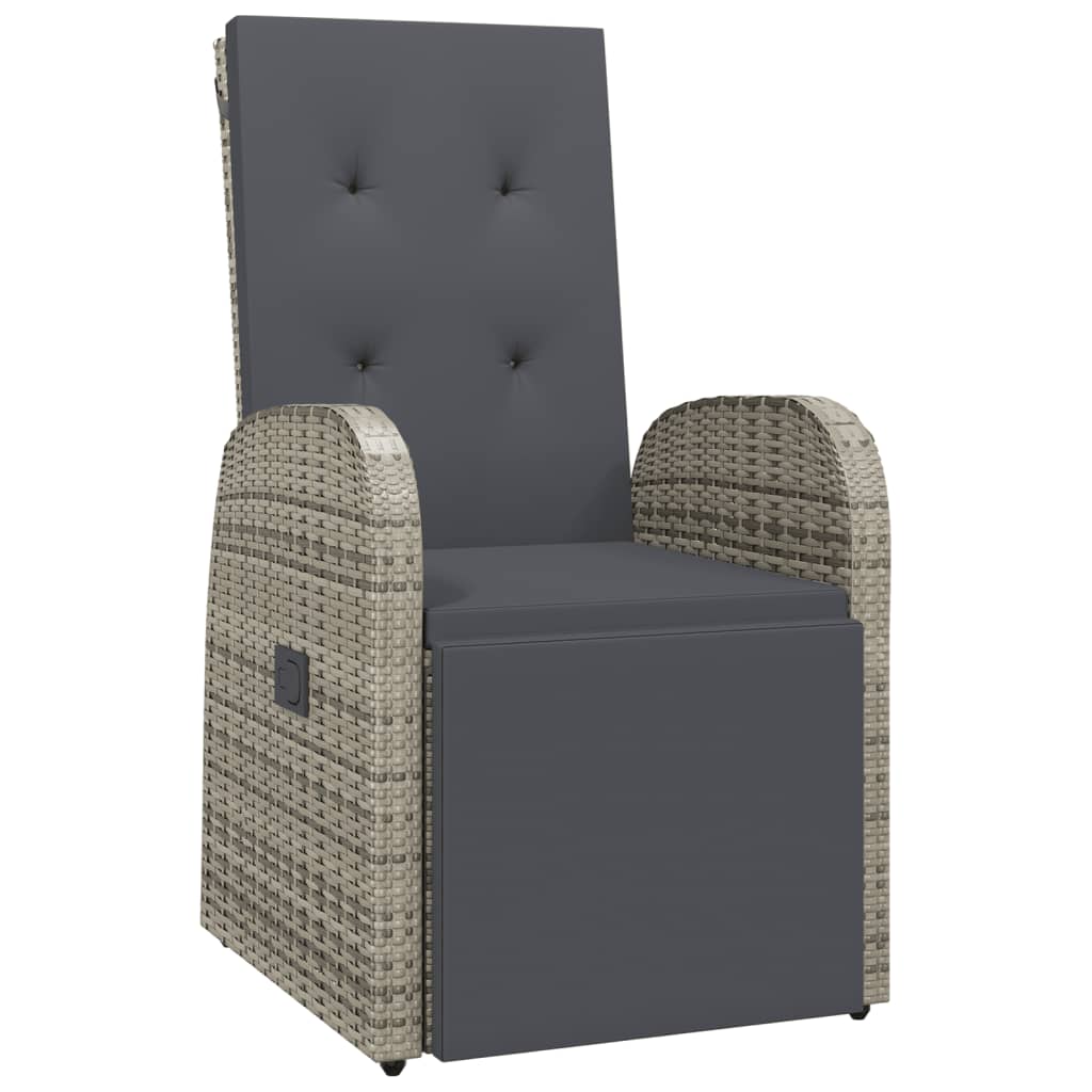 11-Delige Tuinset Met Kussens Poly Rattan Grijs