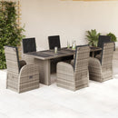 7-Delige Tuinset Met Kussens Poly Rattan Grijs