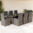 7-Delige Tuinset Met Kussens Poly Rattan Grijs