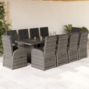 9-Delige Tuinset Met Kussens Poly Rattan Grijs