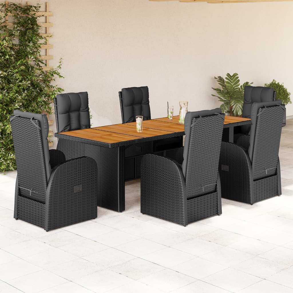 9-Delige Tuinset Poly Rattan Zwart