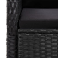 9-Delige Tuinset Poly Rattan Zwart