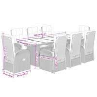 9-Delige Tuinset Poly Rattan Zwart