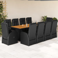 9-Delige Tuinset Poly Rattan Zwart