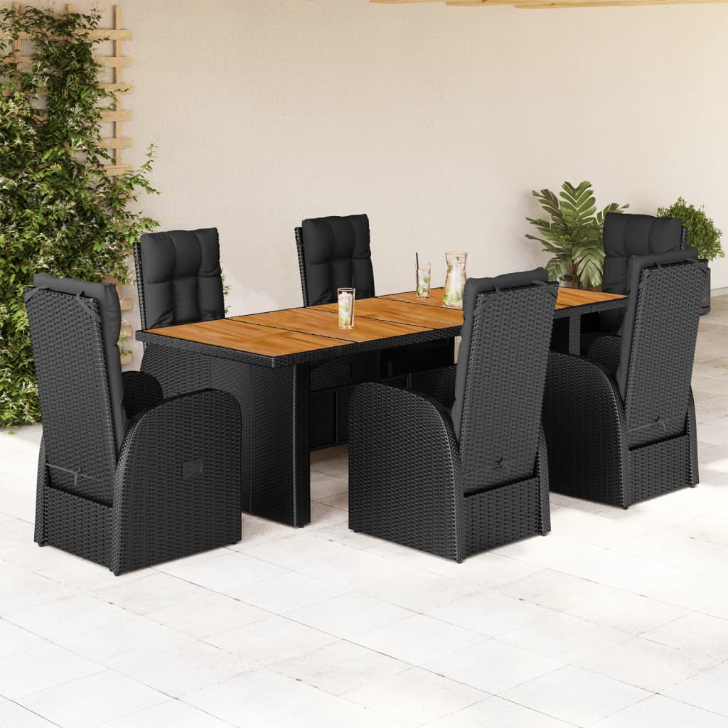 9-Delige Tuinset Poly Rattan Zwart