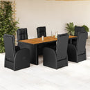 9-Delige Tuinset Poly Rattan Zwart